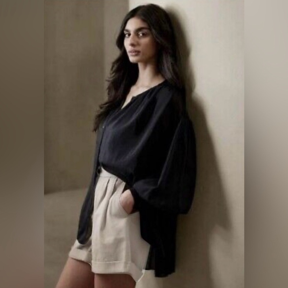 Banana Republic West Oversized Cotton Silk Shirt